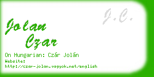 jolan czar business card