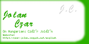 jolan czar business card